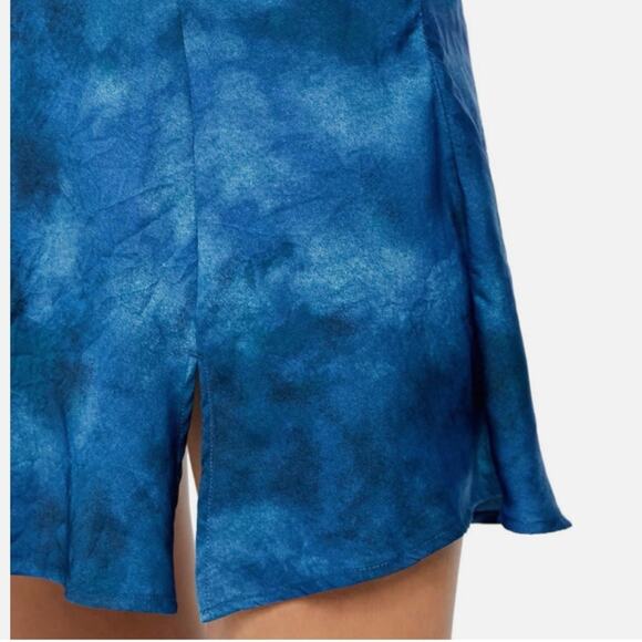 Free People Blue Martine Skirt Mini Hippie Boho Artsy Watercolor Indie Vacation - Picture 2 of 6